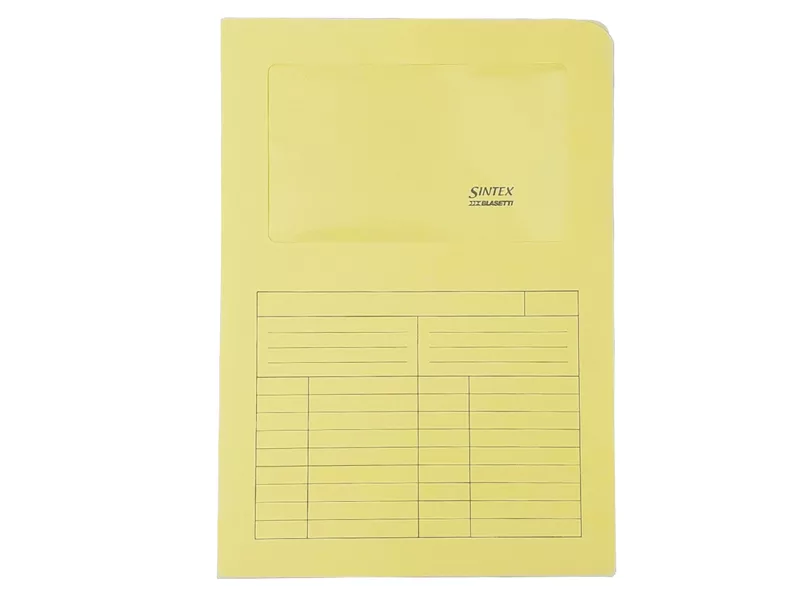 Cartellina in Cartoncino a L Sintex Blasetti - 22x31 cm - 115 g - con Finestra - 570 (Giallo Conf. 50) Cartellina in Cartoncino a L Sintex Blasetti - 22x31 cm - 115 g - con Finestra - 570 (Giallo Conf. 50)