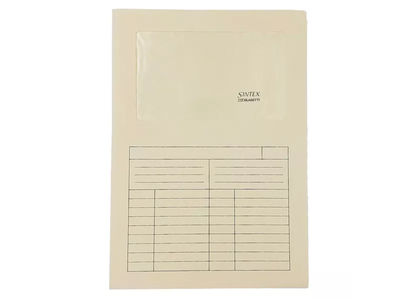 Cartellina in Cartoncino a L Sintex Blasetti - 22x31 cm - 115 g - con Finestra - 582 (Avorio Conf. 50)