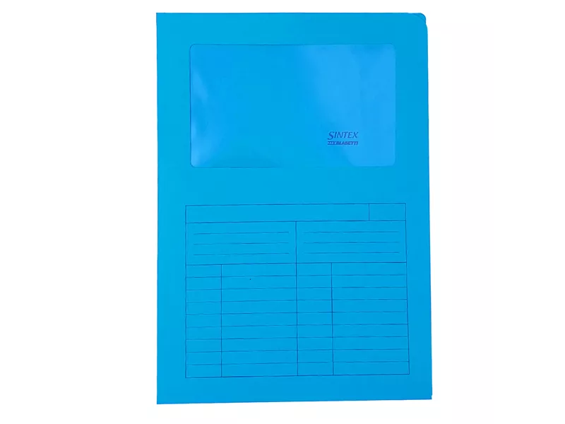 Cartellina in Cartoncino a L Sintex Blasetti - 22x31 cm - 115 g - con Finestra - 572 (Azzurro Conf. 50)