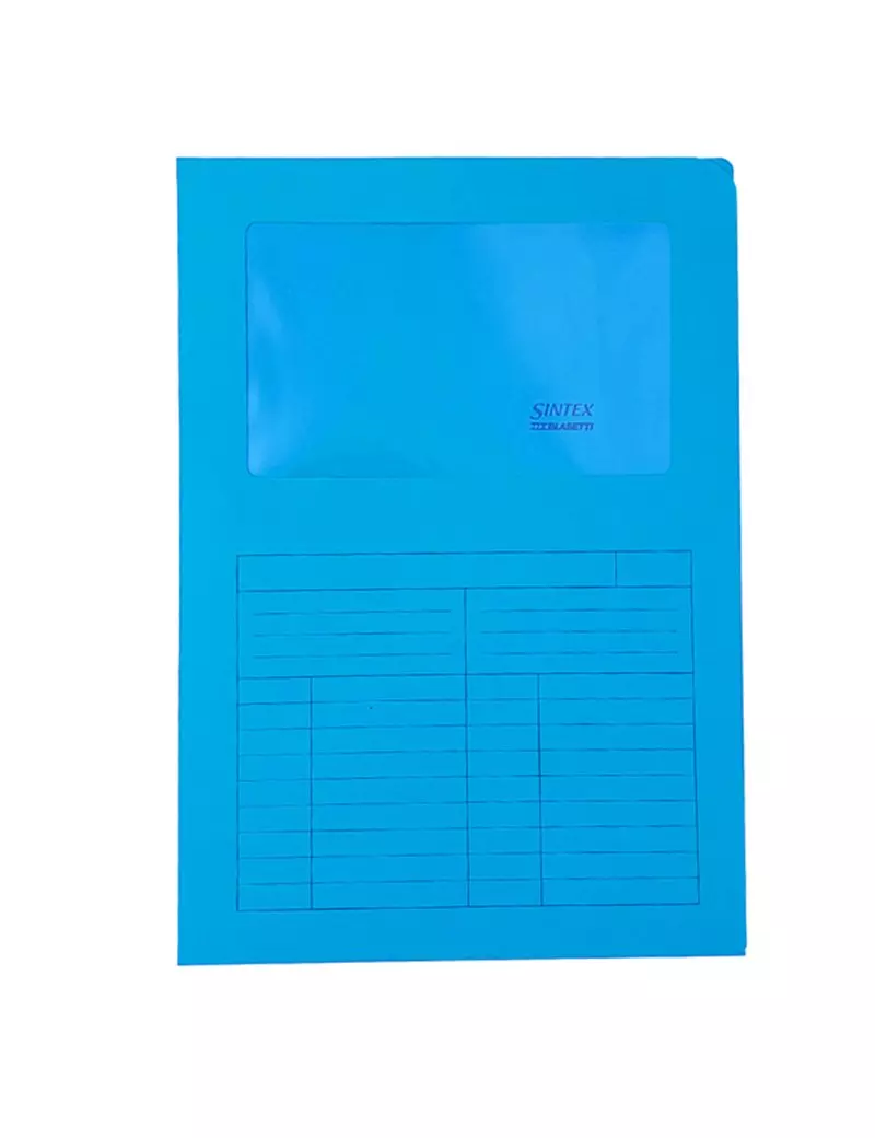 Cartellina in Cartoncino a L Sintex Blasetti - 22x31 cm - 115 g - con Finestra - 572 (Azzurro Conf. 50) Cartellina in Cartoncino a L Sintex Blasetti - 22x31 cm - 115 g - con Finestra - 572 (Azzurro Conf. 50)