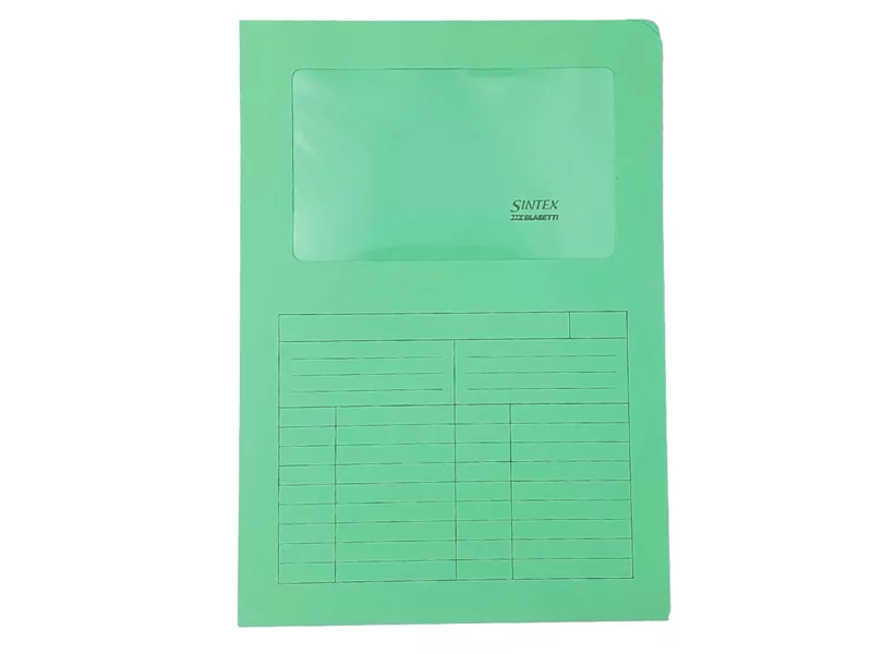 Cartellina in Cartoncino a L Sintex Blasetti - 22x31 cm - 115 g - con Finestra - 573 (Verde Conf. 50)