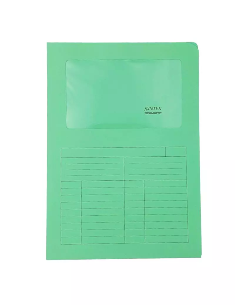 Cartellina in Cartoncino a L Sintex Blasetti - 22x31 cm - 115 g - con Finestra - 573 (Verde Conf. 50) Cartellina in Cartoncino a L Sintex Blasetti - 22x31 cm - 115 g - con Finestra - 573 (Verde Conf. 50)