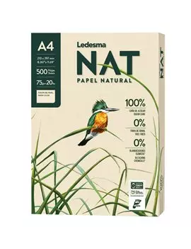 Carta Ecologica NAT Ledesma - A4 - 75 g - 186292 (Risma 500 Conf. 5)