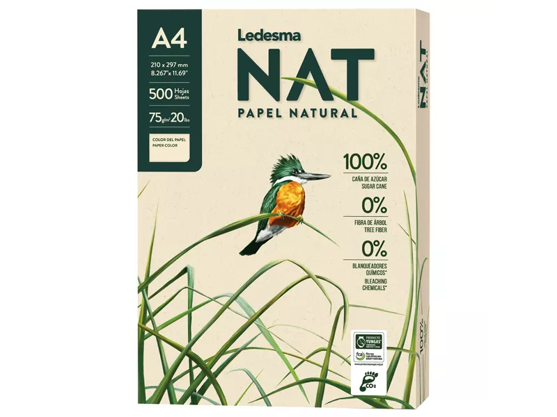 Carta Ecologica NAT Ledesma - A4 - 75 g - 186292 (Risma 500 Conf. 5)
