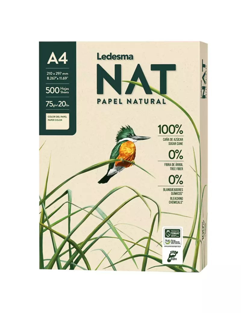 Carta Ecologica NAT Ledesma - A4 - 75 g - 186292 (Risma 500 Conf. 5) Carta Ecologica NAT Ledesma - A4 - 75 g - 186292 (Risma 500 Conf. 5)