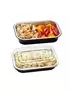 Contenitore in Alluminio con Coperchio in PET Cuki - 2 Porzioni - 22x15x4,4 cm - 154227267 (Nero e Trasparente Conf. 25)