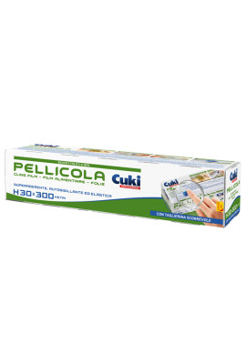 Pellicola Trasparente Cuki Professional - 30 cm x 300 m - con Dispenser - 3530131 (Trasparente)