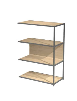 Modulo Aggiuntivo per Libreria Modular Artexport - 4 Ripiani - 90x44x122 cm - DOE122S-AF-C (Antracite e Rovere)