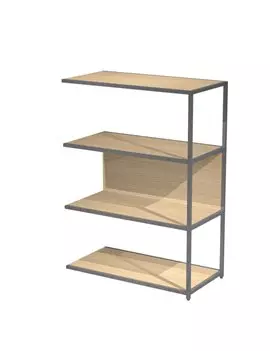 Modulo Aggiuntivo per Libreria Modular Artexport - 4 Ripiani - 90x44x122 cm - DOE122S-AF-C (Antracite e Rovere)