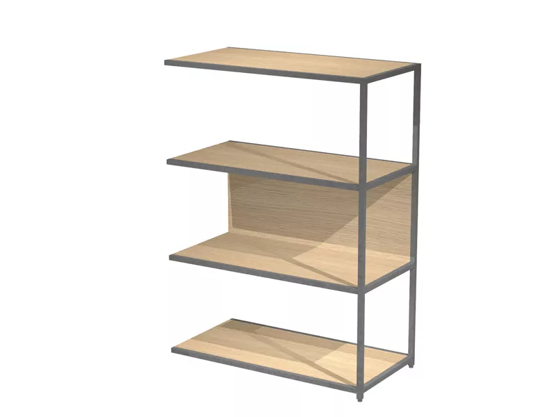 Modulo Aggiuntivo per Libreria Modular Artexport - 4 Ripiani - 90x44x122 cm - DOE122S-AF-C (Antracite e Rovere)