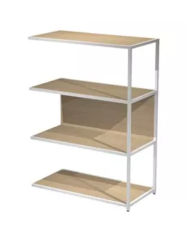 Modulo Aggiuntivo per Libreria Modular Artexport - 4 Ripiani - 90x44x122 cm - DOE122S-AN-C (Bianco e Rovere)