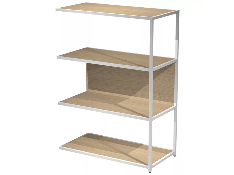 Modulo Aggiuntivo per Libreria Modular Artexport - 4 Ripiani - 90x44x122 cm - DOE122S-AN-C (Bianco e Rovere)