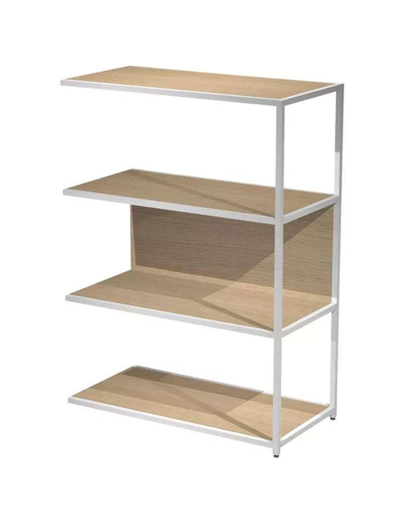Modulo Aggiuntivo per Libreria Modular Artexport - 4 Ripiani - 90x44x122 cm - DOE122S-AN-C (Bianco e Rovere) Modulo Aggiuntivo per Libreria Modular Artexport - 4 Ripiani - 90x44x122 cm - DOE122S-AN-C (Bianco e Rovere)