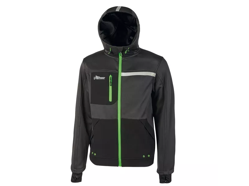 Felpa da Lavoro Galaxy U-Power - Taglia XXL - FU275RL-XXL (Nero e Verde)