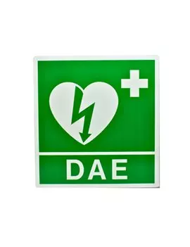 Cartello di Segnalazione PVS - DAE - 34x36 cm - CRT005C (Bianco e Verde)