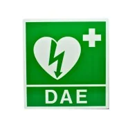 Cartello di Segnalazione PVS - DAE - 34x36 cm - CRT005C (Bianco e Verde)