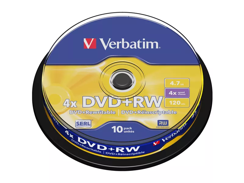 DVD Verbatim - DVD+RW - 4,7 GB - 4x - Spindle - 43488 (Conf. 10)