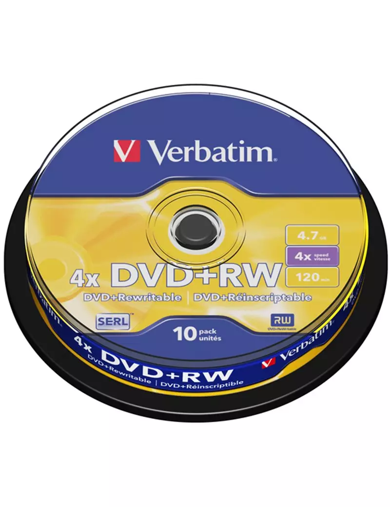 DVD Verbatim - DVD+RW - 4,7 GB - 4x - Spindle - 43488 (Conf. 10) DVD Verbatim - DVD+RW - 4,7 GB - 4x - Spindle - 43488 (Conf. 10)