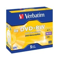 DVD Verbatim - DVD+RW - 4,7 GB - 4x - Jewel Case - 43229 (Conf. 5)