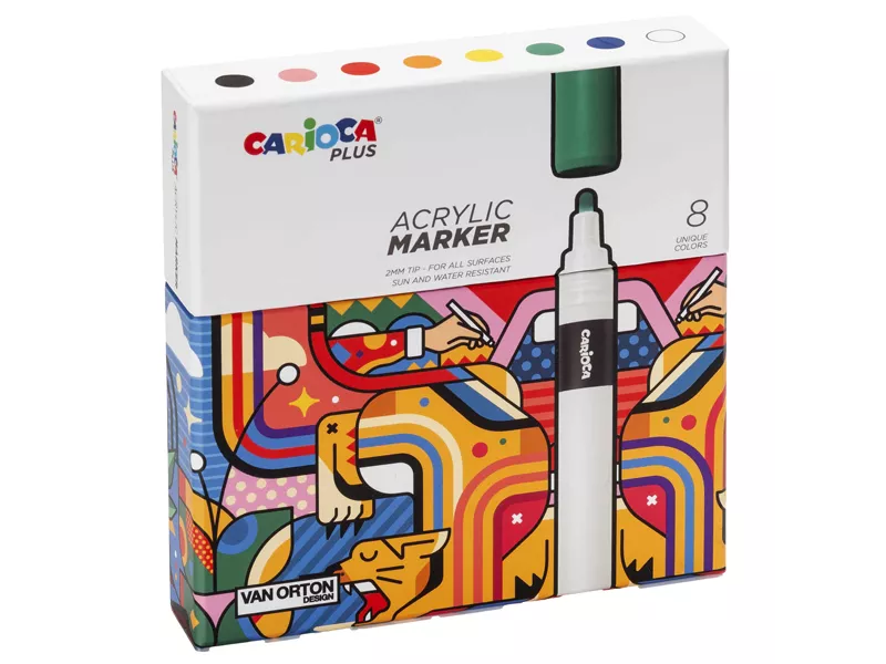 Marcatori Acrilici Carioca - 2 mm - 45209 (Assortiti Conf. 8)