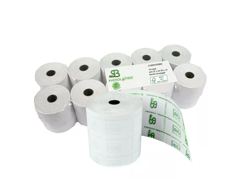 Rotolo Termico per Registratore di Cassa Sabacart - 80 mm x 80 m - 3166080080CX (Conf. 10)