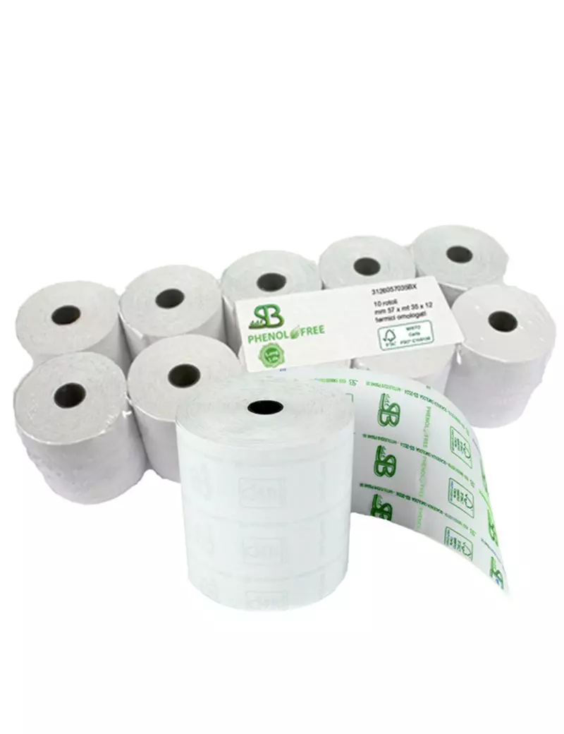 Rotolo Termico per Registratore di Cassa Sabacart - 80 mm x 80 m - 3166080080CX (Conf. 10) Rotolo Termico per Registratore di Cassa Sabacart - 80 mm x 80 m - 3166080080CX (Conf. 10)