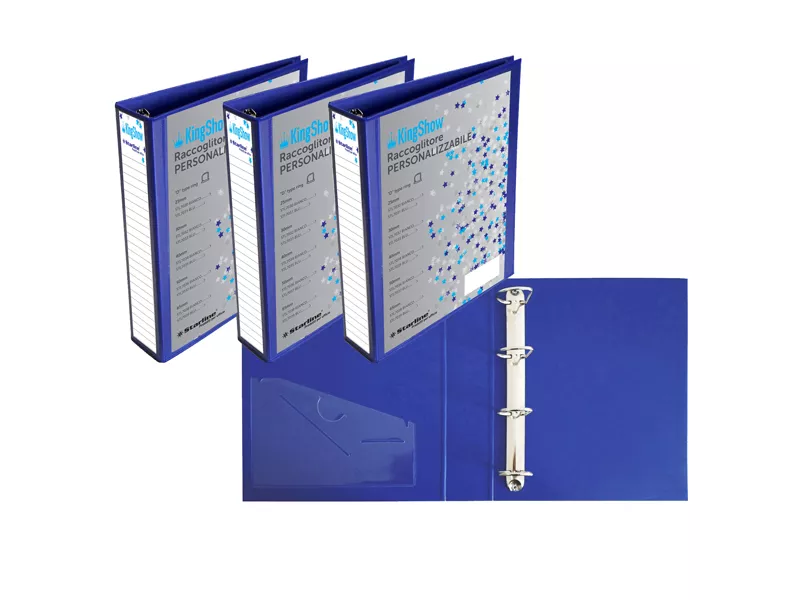 Raccoglitore Personalizzabile KingShow Starline - A4 - 4 Anelli a D 30 mm (Blu)