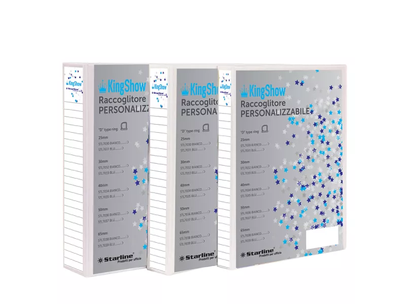 Raccoglitore Personalizzabile KingShow Starline - A4 - 4 Anelli a D 30 mm (Bianco)