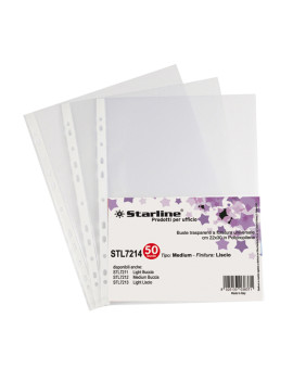 Busta a Perforazione Universale Starline - 22x30 cm - Liscia Medio Spessore - 662214 (Trasparente Conf. 50)