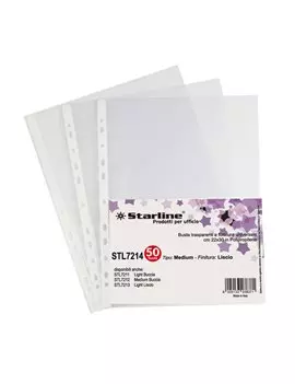 Busta a Perforazione Universale Starline - 22x30 cm - Liscia Medio Spessore - 662214 (Trasparente Conf. 50)
