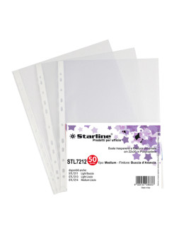 Busta a Perforazione Universale Starline - 22x30 cm - Goffrata Medio Spessore - 662212 (Trasparente Conf. 50)