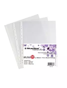 Busta a Perforazione Universale Starline - 22x30 cm - Goffrata Medio Spessore - 662212 (Trasparente Conf. 50)