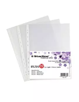 Busta a Perforazione Universale Starline - 22x30 cm - Liscia Basso Spessore - 662204 (Trasparente Conf. 50)