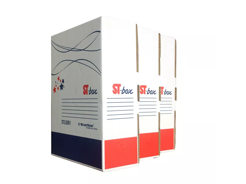 Scatola Archivio ST-Box Starline - Dorso 10 - 24,5x32,5 cm - 8010.1603 (Bianco e Blu Conf. 25)