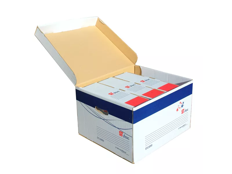 Scatola Archivio ST-Box Starline - 37,5x26,5x43 cm - 8800.1903 (Bianco e Blu Conf. 5)