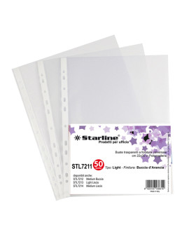 Busta a Perforazione Universale Starline - 22x30 cm - Goffrata Basso Spessore - 662208 (Trasparente Conf. 50)