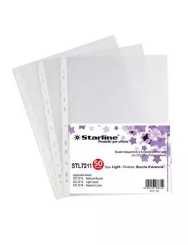 Busta a Perforazione Universale Starline - 22x30 cm - Goffrata Basso Spessore - 662208 (Trasparente Conf. 50)