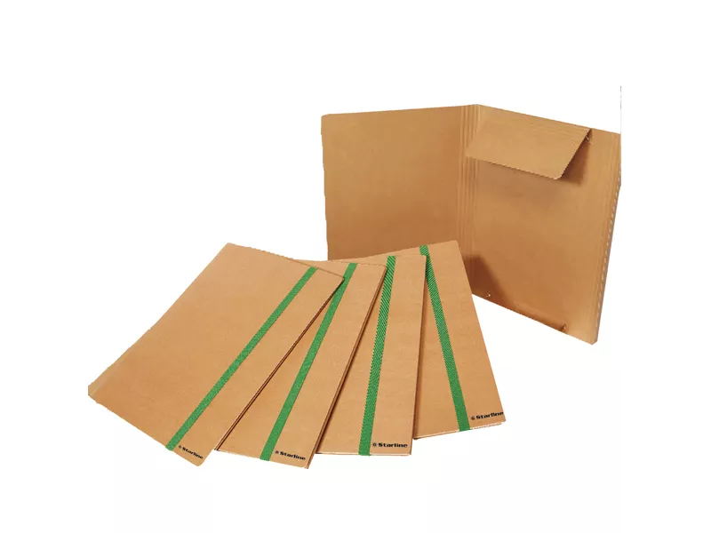 Cartellina 3 Lembi con Elastico Piatto Starline - 25x35 cm - 1403 (Avana Conf. 5)