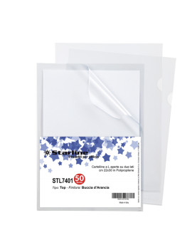 Cartellina a L in PPL Top Starline - 22x30 cm - Goffrata Alto Spessore - 662303STL (Trasparente Conf. 50)