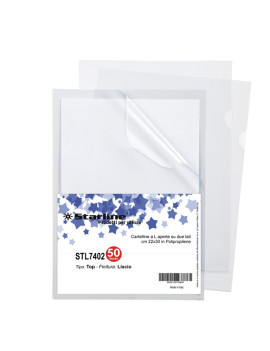 Cartellina a L in PPL Top Starline - 22x30 cm - Liscia Alto Spessore - 662319STL (Trasparente Conf. 50)