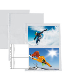 Busta a Perforazione Universale Atla F Sei Rota - 13x18 cm - Liscia Alto Spessore - 4 Spazi - 662502 (Trasparente Conf. 10)