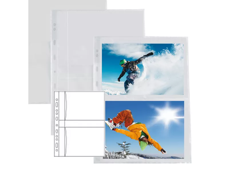 Busta a Perforazione Universale Atla F Sei Rota - 13x18 cm - Liscia Alto Spessore - 4 Spazi - 662502 (Trasparente Conf. 10)