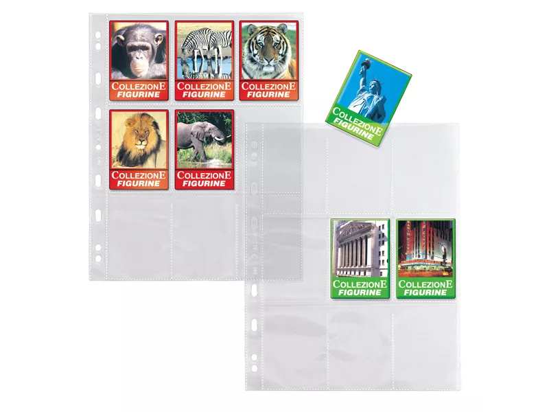 Busta a Perforazione Universale Atla K Sei Rota - 21x29,7 cm - Portafigurine - 9 Spazi - 662505 (Trasparente Conf. 10)