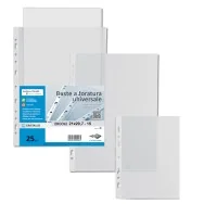 Busta a Perforazione Universale Ercole Sei Rota - 21x29,7 cm - Liscia - 502129 (Trasparente Conf. 25)