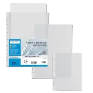 Busta a Perforazione Universale Ercole Sei Rota - 22x30 cm - Liscia - 502230 (Trasparente Conf. 25)