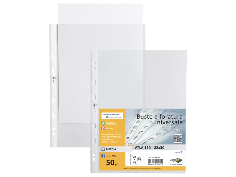 Busta Atla e Atla T Sei Rota - Goffrata - 22x30 cm - Pesante - 662219 (Trasparente Conf. 50)