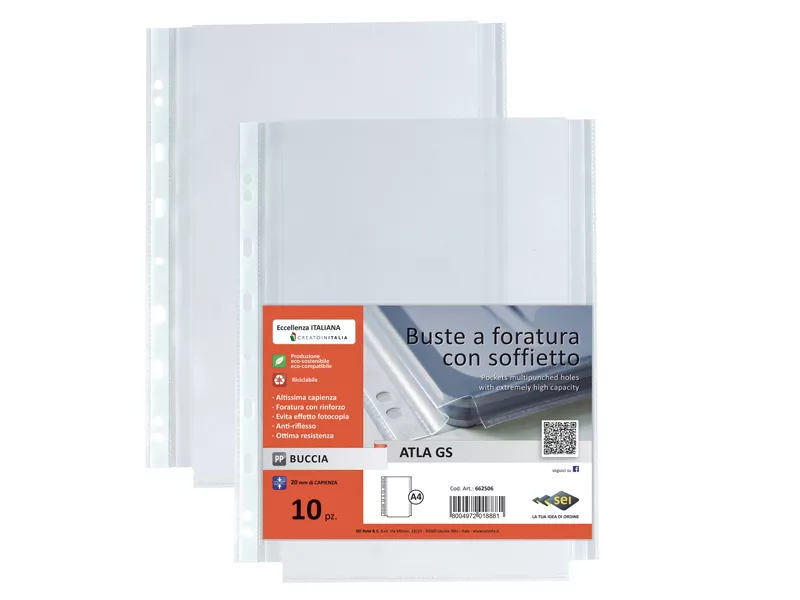 Busta con Soffietto Atla GS Sei Rota - 662506 (Trasparente Conf. 10)