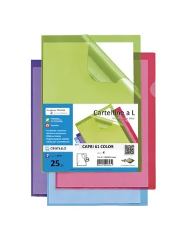 Cartellina a L Capri 61 Sei Rota - A4 - PVC - 26316103 (Azzurro Conf. 25)