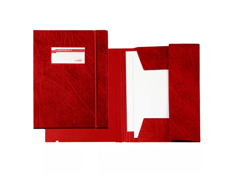 Cartellina 3 Lembi con Elastico 3L F Sei Rota - 25x35 cm - 67300112 (Rosso)