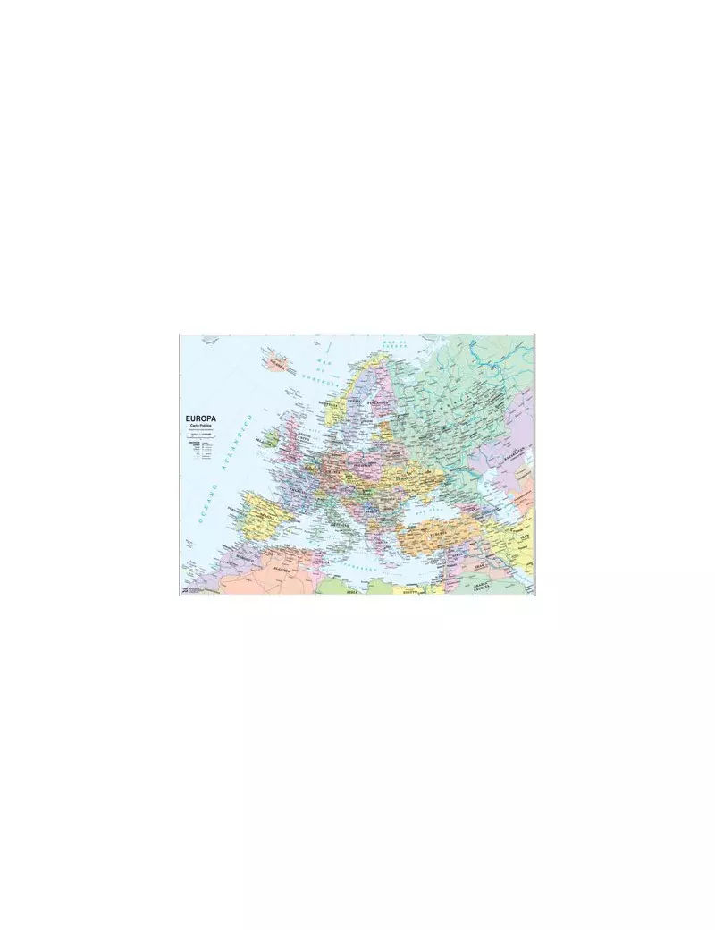Carta Geografica Murale Belletti - 132x99 cm - MS03PL (Europa Fisica e Politica)